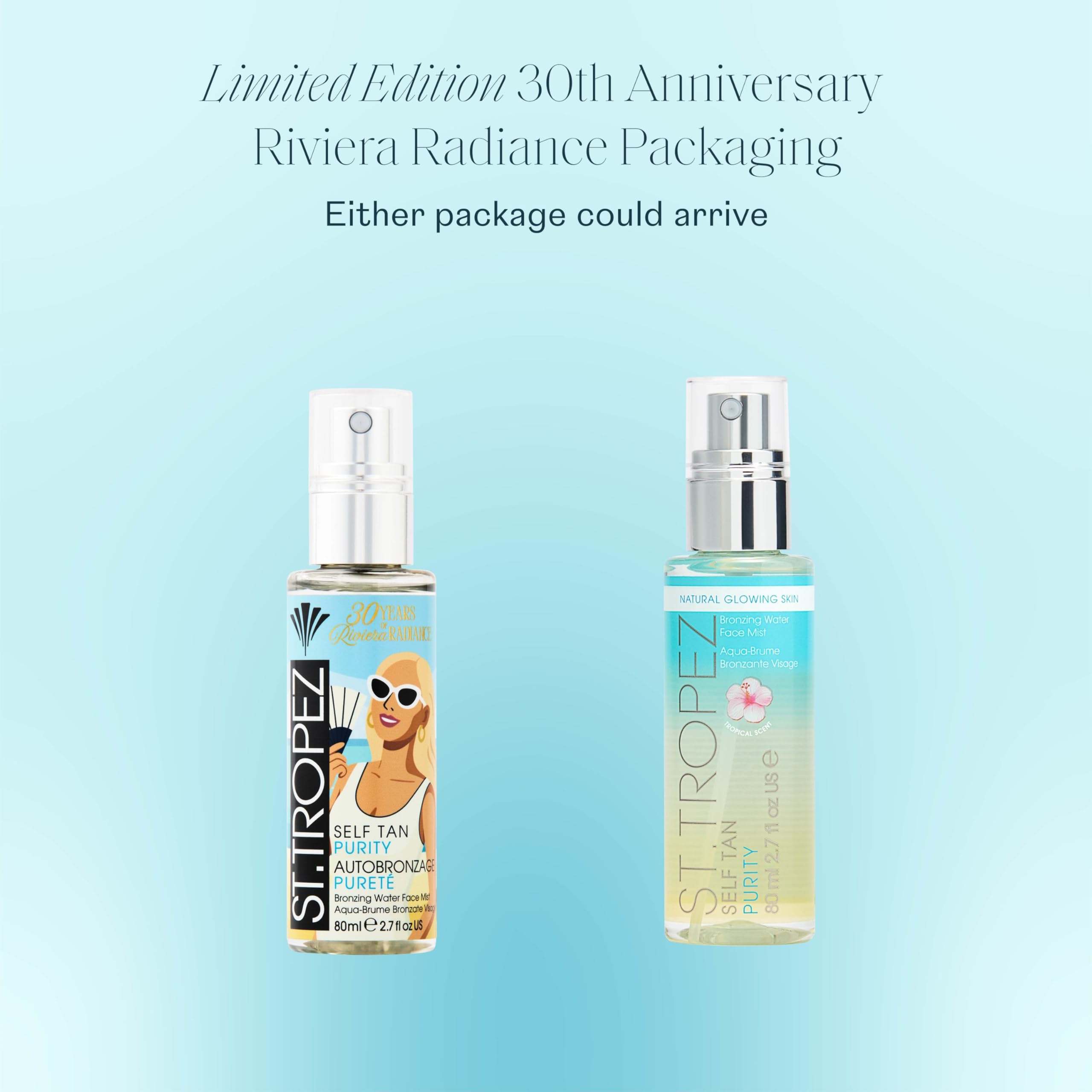 St. Tropez Self Tan Purity Face Mist, Natural Sunkissed Glow Face Tan with Hyaluronic Acid & Antioxidants, Vegan, Natural & Cruelty Free Face Care, 2.7 Fl Oz