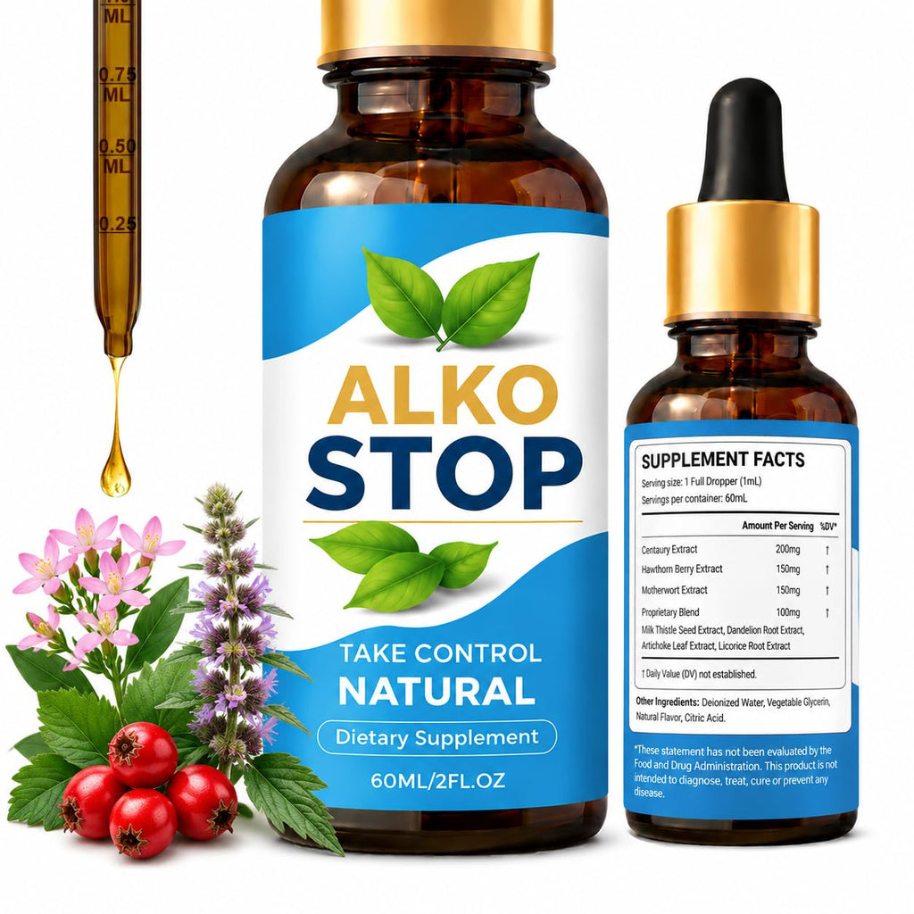 ALKO STOP Drops, Herbal Balance Drops, Natural Plant-Based Essence for Calm Focus & Clarity, Control Support, Emotional Balance Aid, Wellness Routine Drops for a Centered Lifestyle, 60ml/2 Fl Oz