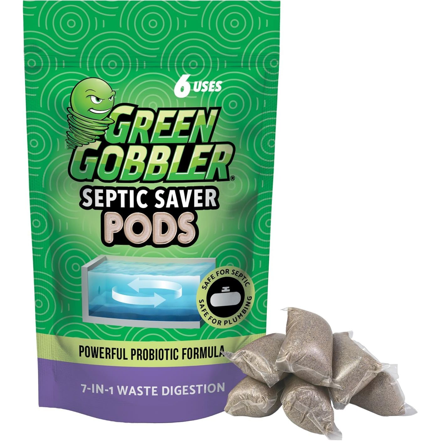 Buy now Green Gobbler Septic Tank Enzyme Treatment Packets, 6 Month Supply - Powerful & Natural Bacteria to Prevent Costly Septic Issues, Back-Ups at indiglob india