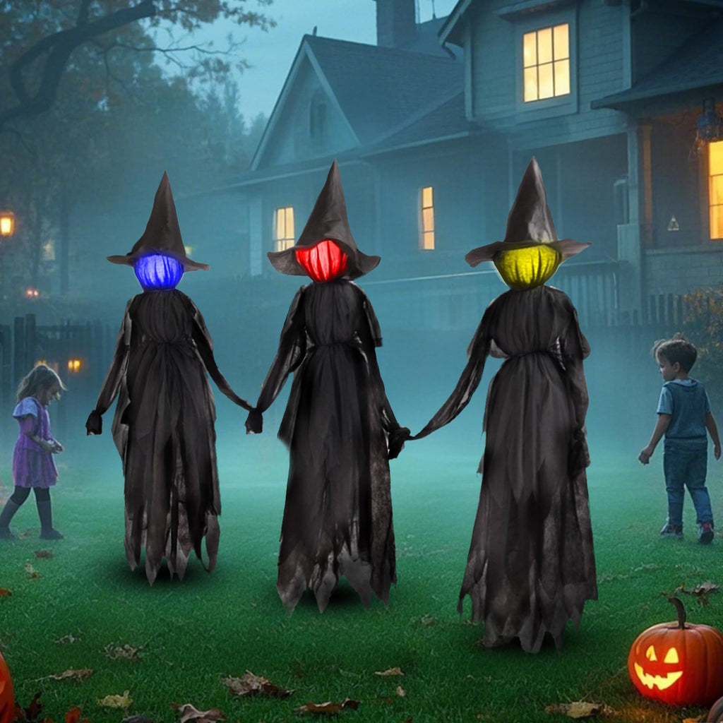 DR.DUDU 6 FT Witch Halloween Decorations Outdoor Yard Decor, Set of 3