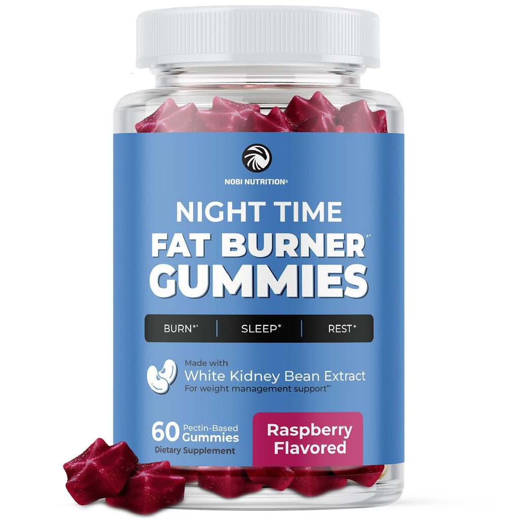 Night Time Fat Burner Gummies, Sleep Support and Weight Loss Supplement | Slimming Hunger Suppressant & Metabolism Booster, Shred Belly Fat While You Sleep, 60 Nighttime Diet Gummies for Women & Men