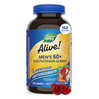 Nature's Way Alive! Men’s 50 Plus Multivitamin Gummy, Fruit-Flavored, 60 ct | Daily Chewable Multivitamins for Men with B-Vitamins, Vitamin D3 & Zinc, Supports Heart, Eye & Energy Metabolism,*
