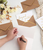 Winoo Design Gold Beyond Grateful Thank You Cards with Envelopes - 36 PK - Thank You Notes with Gold Foil Letterpress 4x6 Inches Blank Note Cards for Business Graduation Wedding Baby Shower