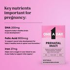 One A Day Prenatal Vitamins- Folic Acid, Iron, Omega- 3 (DHA), Pregnancy Vitamins for Women, Prenatal Multivitamin for Mom and Baby Support, Pregnancy Must Haves 90 Ct (Packaging May Vary)