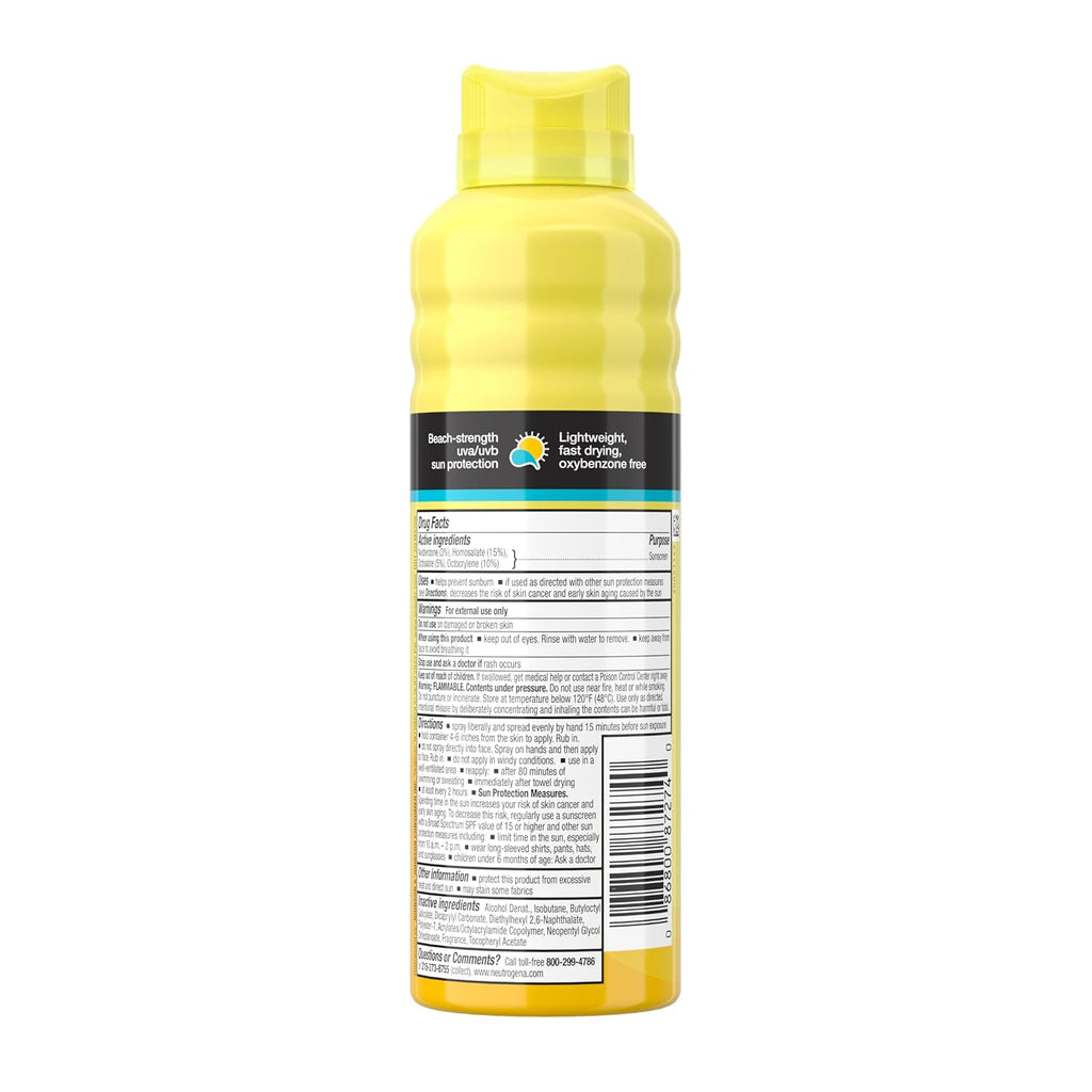 Buy now Neutrogena Beach Defense Sunscreen Spray SPF 70 - Broad Spectrum Sun Protection for Face & Body, Water-Resistant Sunscreen Formula, Lightweight & Fast-Absorbing, 6.5 fl. oz. (184 mL) at indiglob india