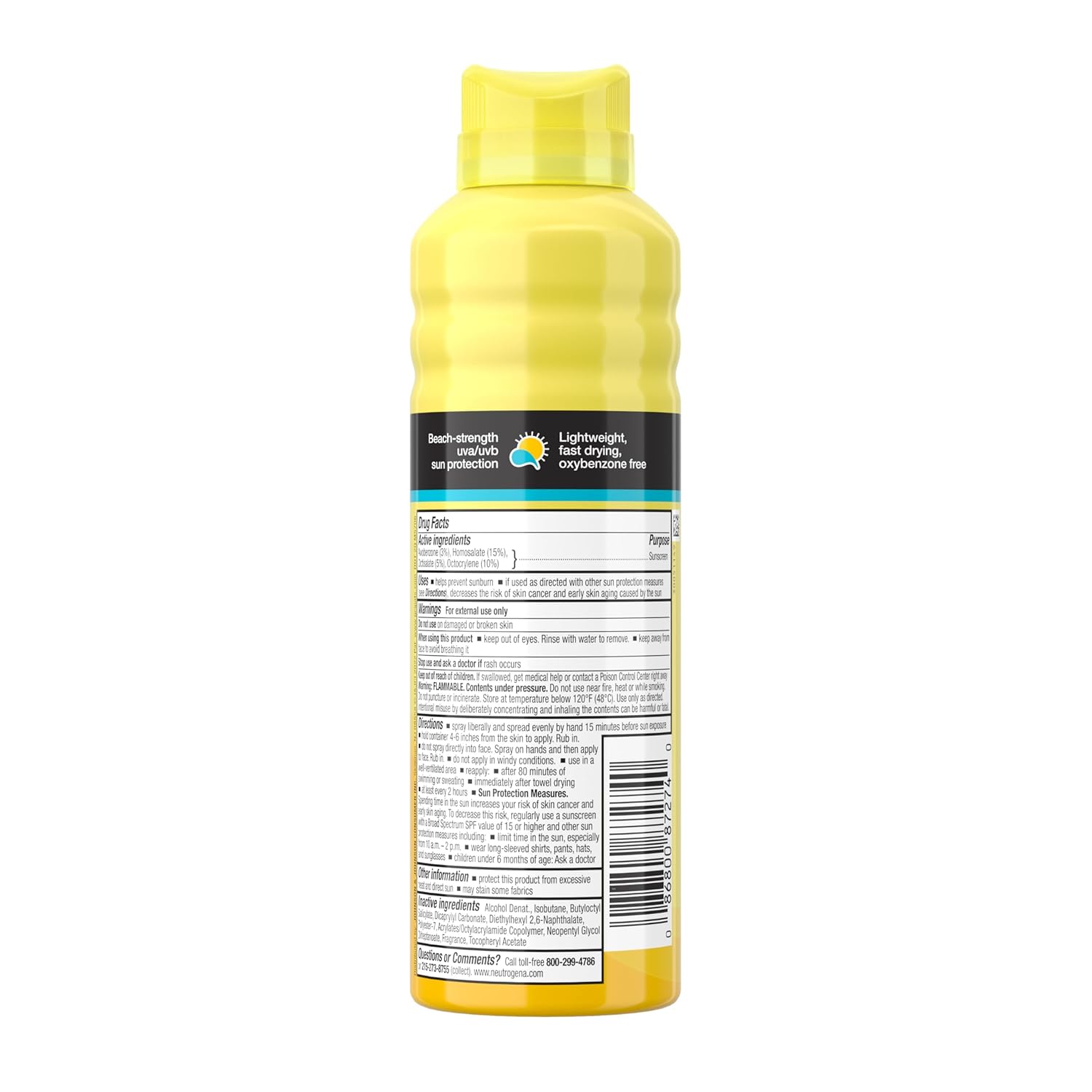 Buy now Neutrogena Beach Defense Sunscreen Spray SPF 70 - Broad Spectrum Sun Protection for Face & Body, Water-Resistant Sunscreen Formula, Lightweight & Fast-Absorbing, 6.5 fl. oz. (184 mL) at indiglob india