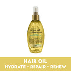 OGX Renewing + Argan Oil of Morocco Weightless Healing Dry Oil Spray, Lightweight Hair Oil Mist for Split Ends, Frizzy Hair and Flyaways, Paraben-Free, Sulfated-Surfactants Free, 4 Fl Oz