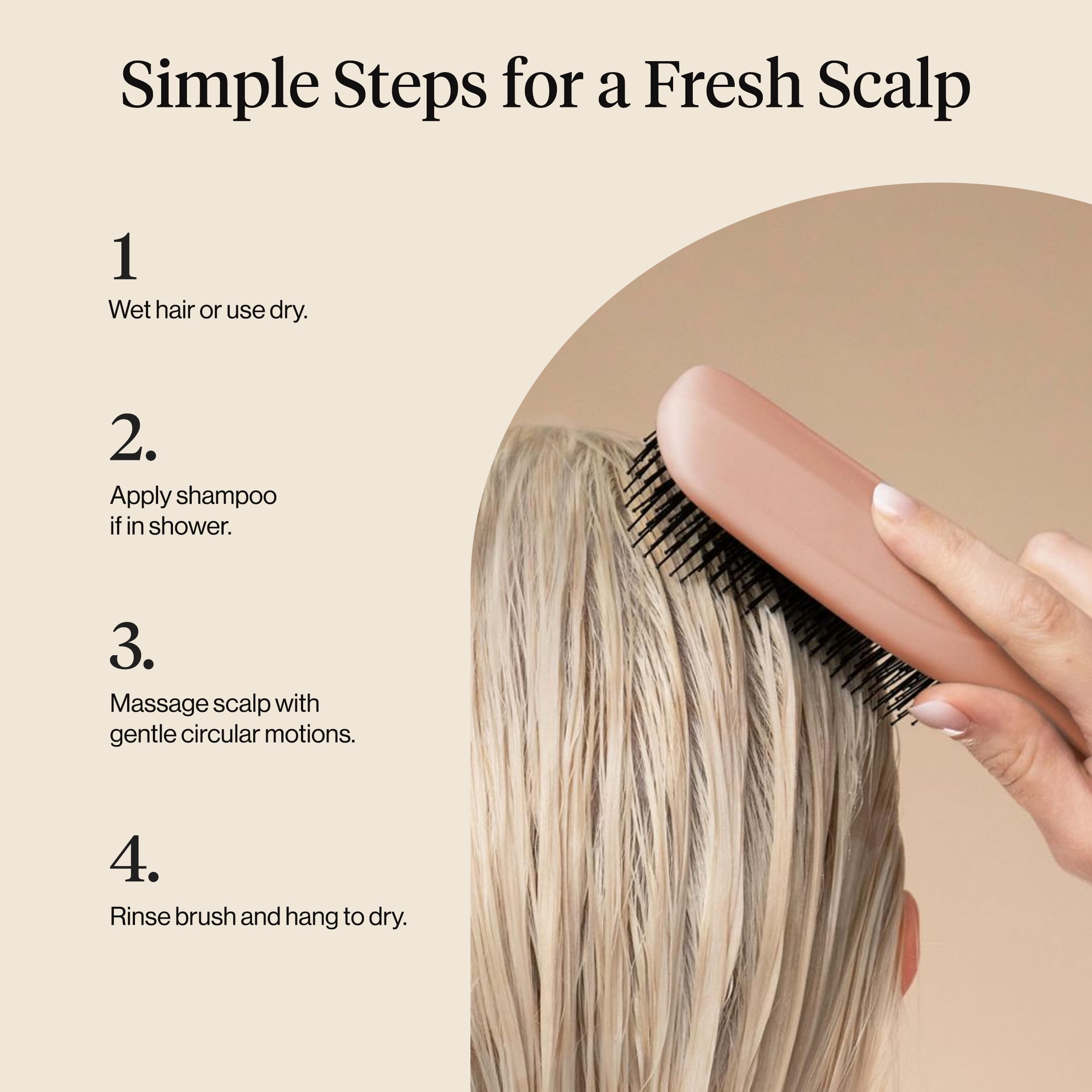 Kitsch Scalp Renewal Brush - Hairbrush Scalp Massager - Terracotta | Exfoliating Hair Brush, Gentle Head Massage Brush to Remove Buildup, Boost Circulation & Relaxing Head Scrubber for Hair Wash
