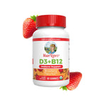 MARYRUTH'S Organic Vitamin D3 + B12 Gummies for Ages 4+, 60 Servings, Vegan