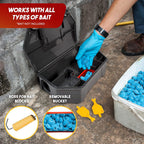 Rat Bait Station Outdoor with Key, Tamper-Resistant Rodent Bait Station, Weather-Resistant Outdoor Bait Box for Indoor Use, 2 Pack (Bait Not Included)