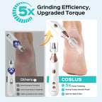 COSLUS C43 Professional Manicure Pedicure Kit with Upgrade Wider Grinder | 5-in-1 Electric Nail File for Toenail Hand Feet, Thick Nails Care, Cordless, 5 Speeds, Men Women Seniors, Home Salon, White