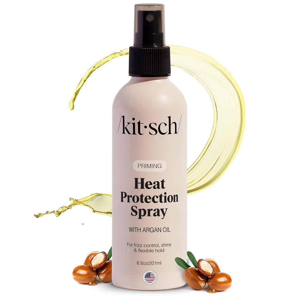 Buy now Kitsch Heat Protection Spray for Hair â€“ Heat Protectant for Hair with Argan Oil â€“ Styling Hair Spray for Frizz Control, Shine & Damage Protection â€“ Protects Strands | Ideal Gifts for Women â€“ 6.8oz at indiglob india