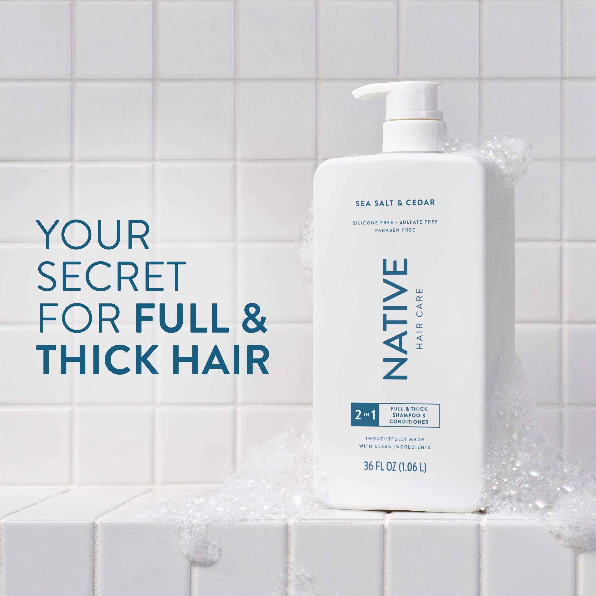 Native Full & Thick 2-in-1 Shampoo & Conditioner Sea Salt & Cedar 36 fl Oz.