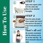 Castor Oil Pack Wrap Organic Cotton for Liver Detox, Stomach, Belly, Reusable Castor Oil Compress and Pack Kit with with Six Adjustable Straps