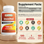 Buy now Best Naturals Inositol 1000mg 120 Tablets - Also Called Vitamin B8 at indiglob india