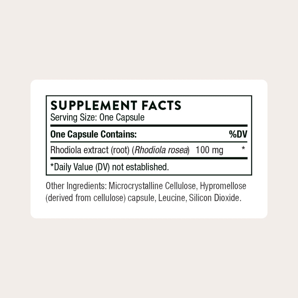 Thorne Rhodiola, 100 mg Rhodiola Rosea Extract, 60 Capsules