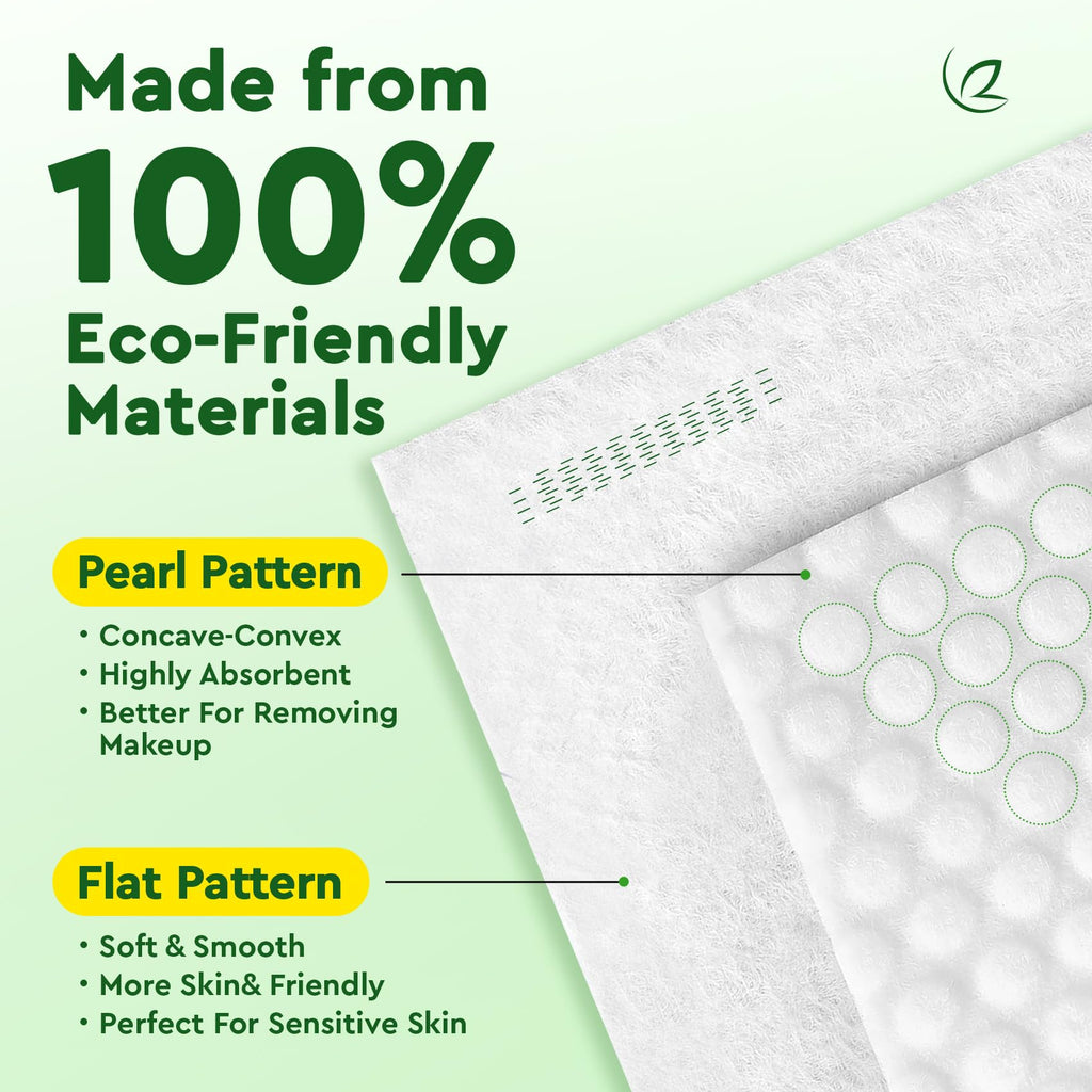 Elvira 100 Count Disposable Face Towels | Biodegradable, Ultra Soft & Thick, Lint-Free & Vegan, For Sensitive Skin, Travel Essential