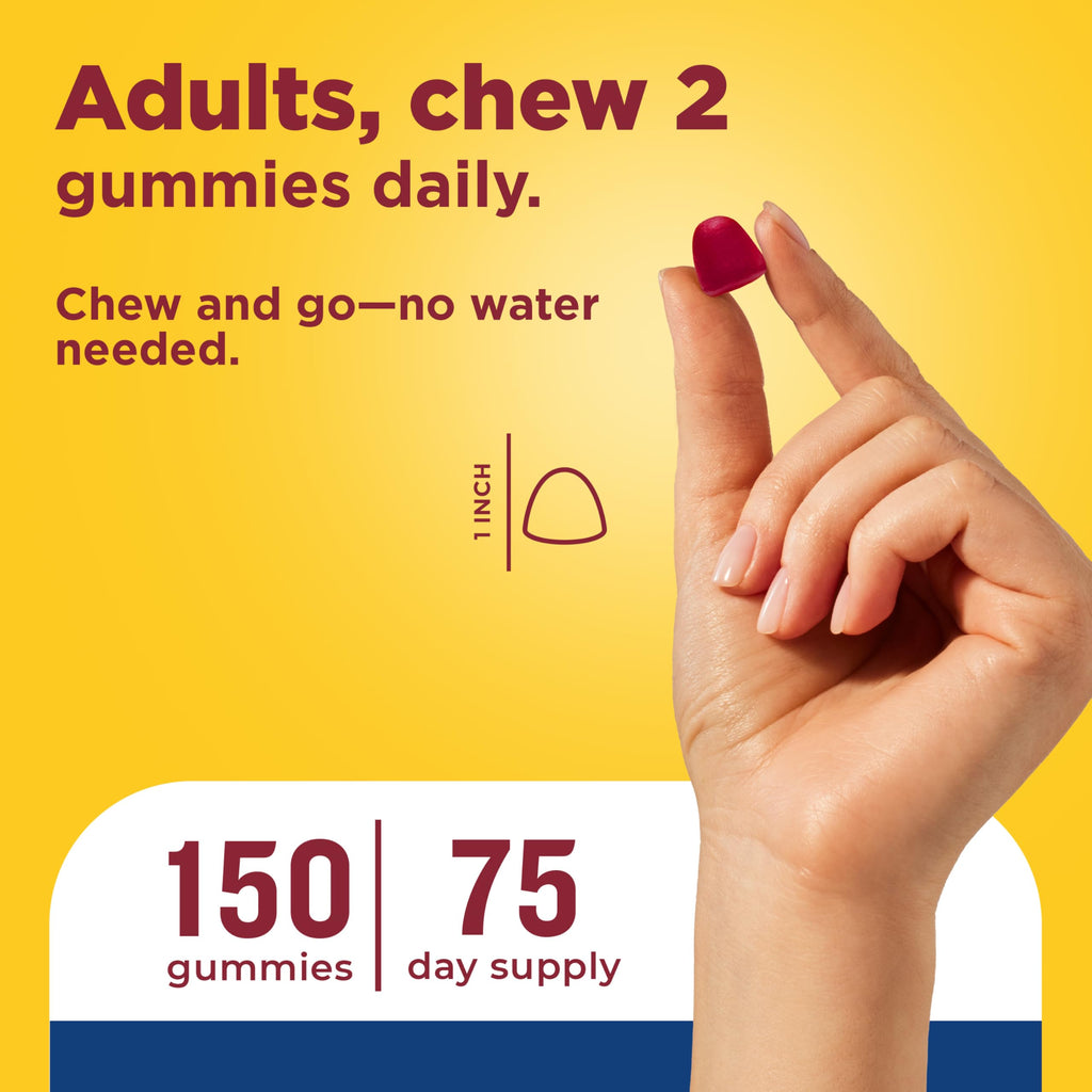 Nature Made Multi for Men, Mens Multivitamins Gummies, 150 Count | Gummy Vitamins and Minerals for Energy Metabolism Support, Multivitamin for Men, Cherry & Mixed Berry Flavors, 75 Day Supply