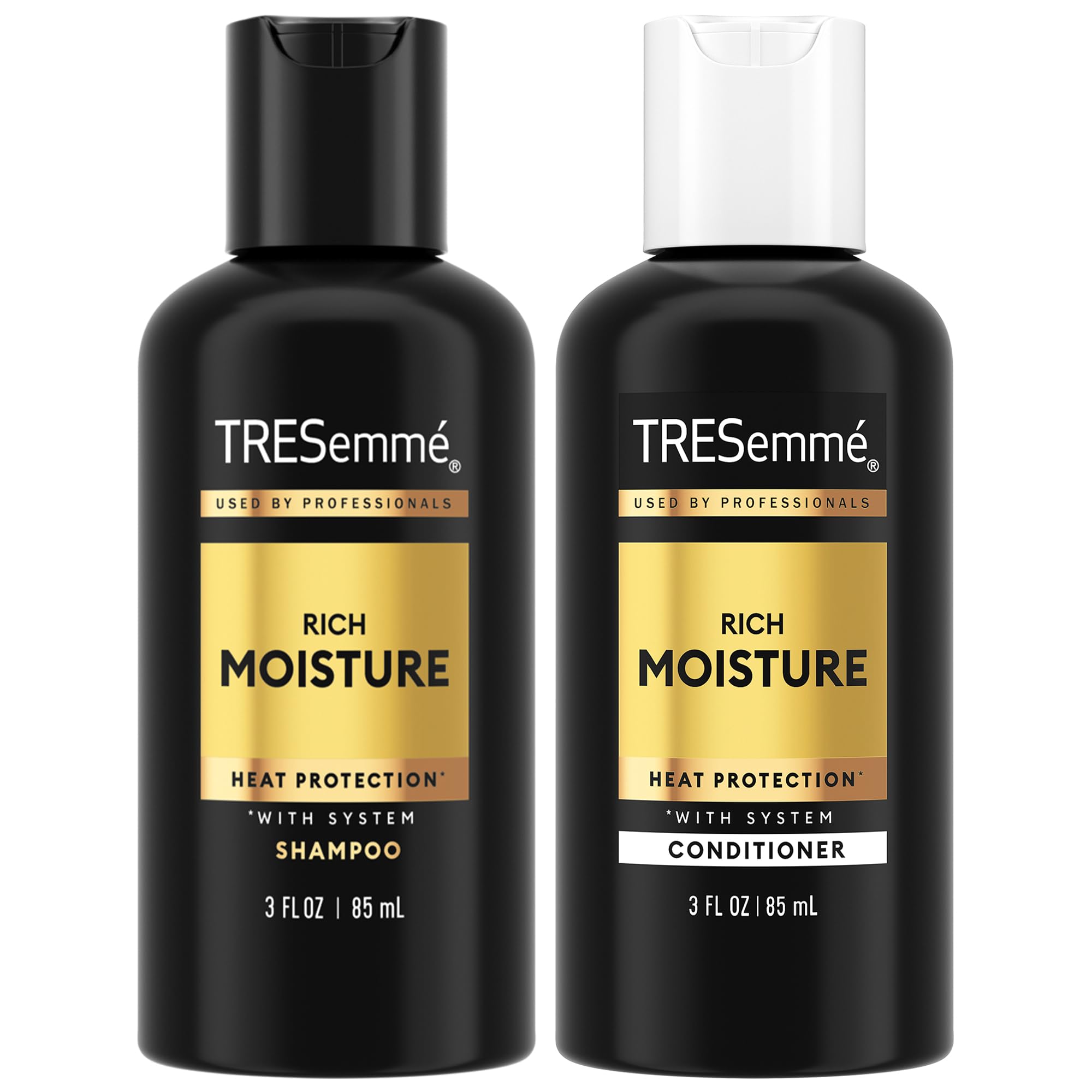 TRESemmé Travel Shampoo & Conditioner Set 3-Pack, 3 Oz Ea | Moisturizing Travel Hair Care Set with TSA-Friendly Bottles for Trips, Gym Bags and Vacations