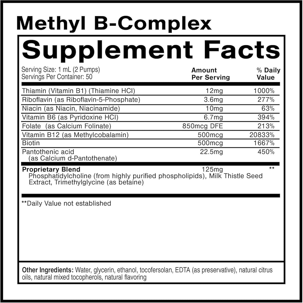 Quicksilver Scientific Methyl B Complex, Vitamin B6, B12, B1, 50 ml