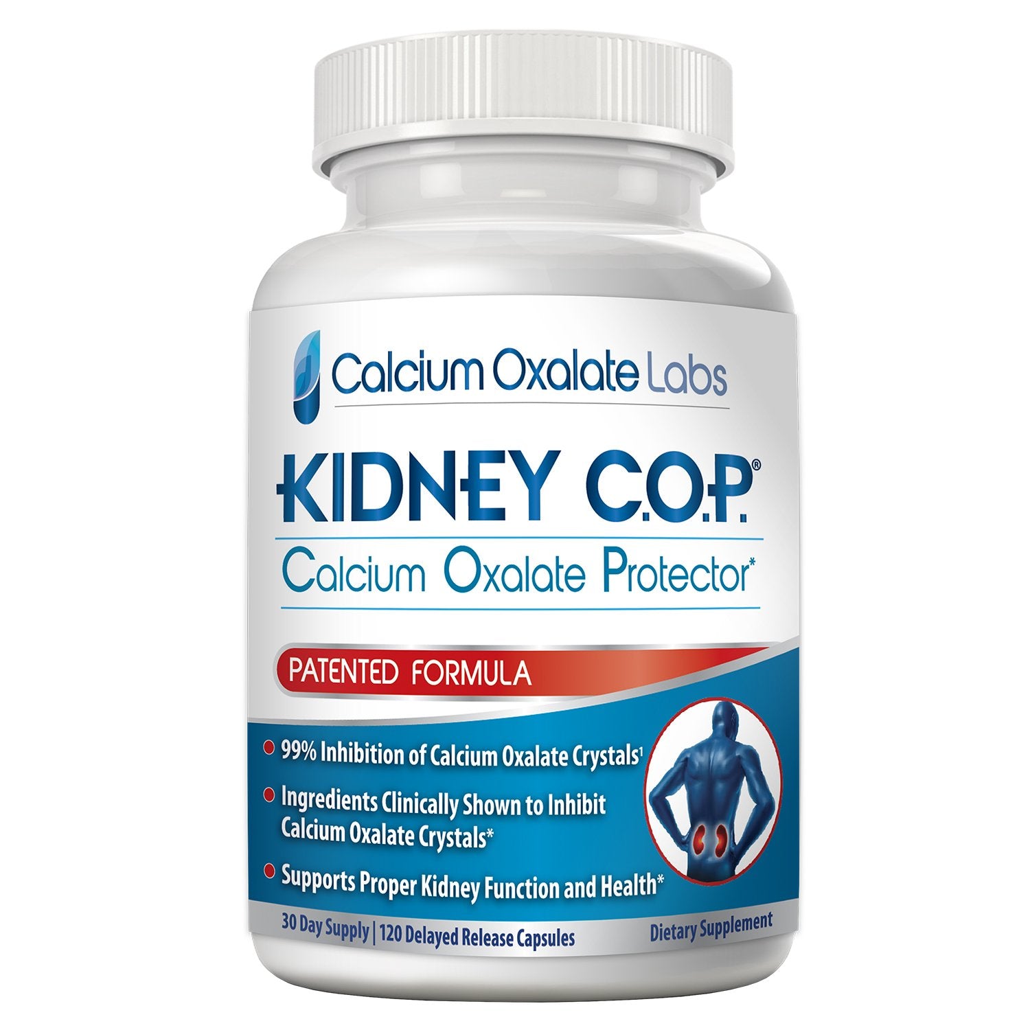 KIDNEY C.O.P. Calcium Oxalate Kidney Stone Support Supplement 3 Pack | Urologist Recommended, 99% Calcium Oxalate Inhibition, 5X Stronger Than Chanca Piedra, Patented Formula, 90-day supply