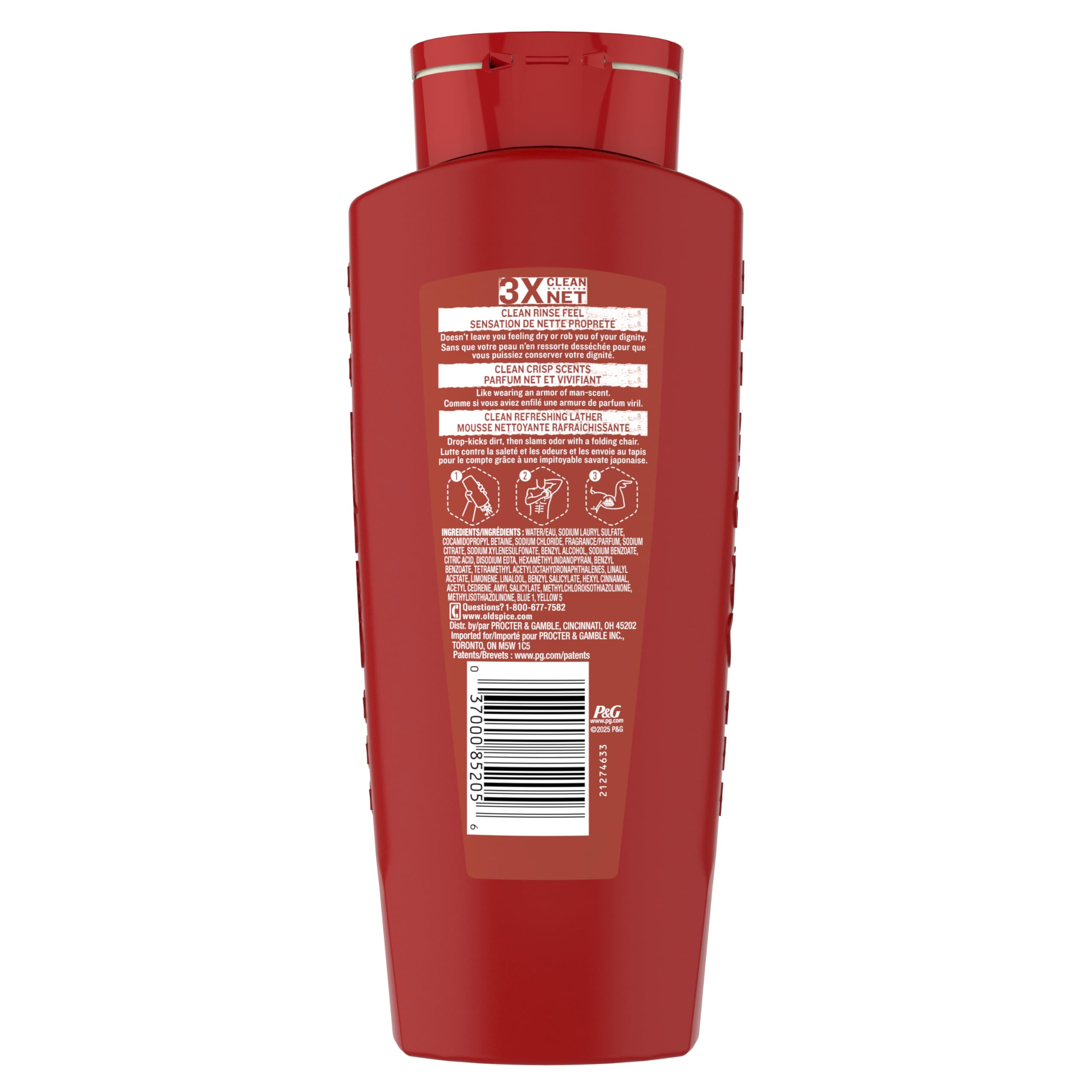 Old Spice Refreshing Body Wash for Men, High Endurance, 3X Defense, 24/7 Shower Fresh with Long Lasting Scent, Pure Sport Scent, 24 oz (Pack of 2)
