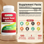 Buy now Best Naturals Grape Seed Extract 400 mg Veggie Capsule, 120 Count at indiglob india