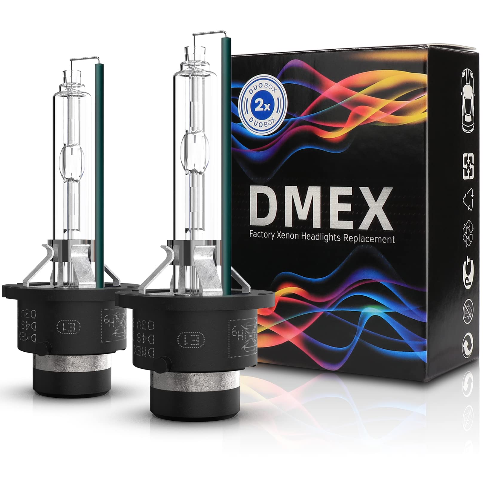 Buy now DMEX D4S HID Headlight Bulbs Xenon 35W Replacement 66440 42402 42402WX - Pack of 2, 8000K White Blue (Not fit Halogen Headlamp) at indiglob india