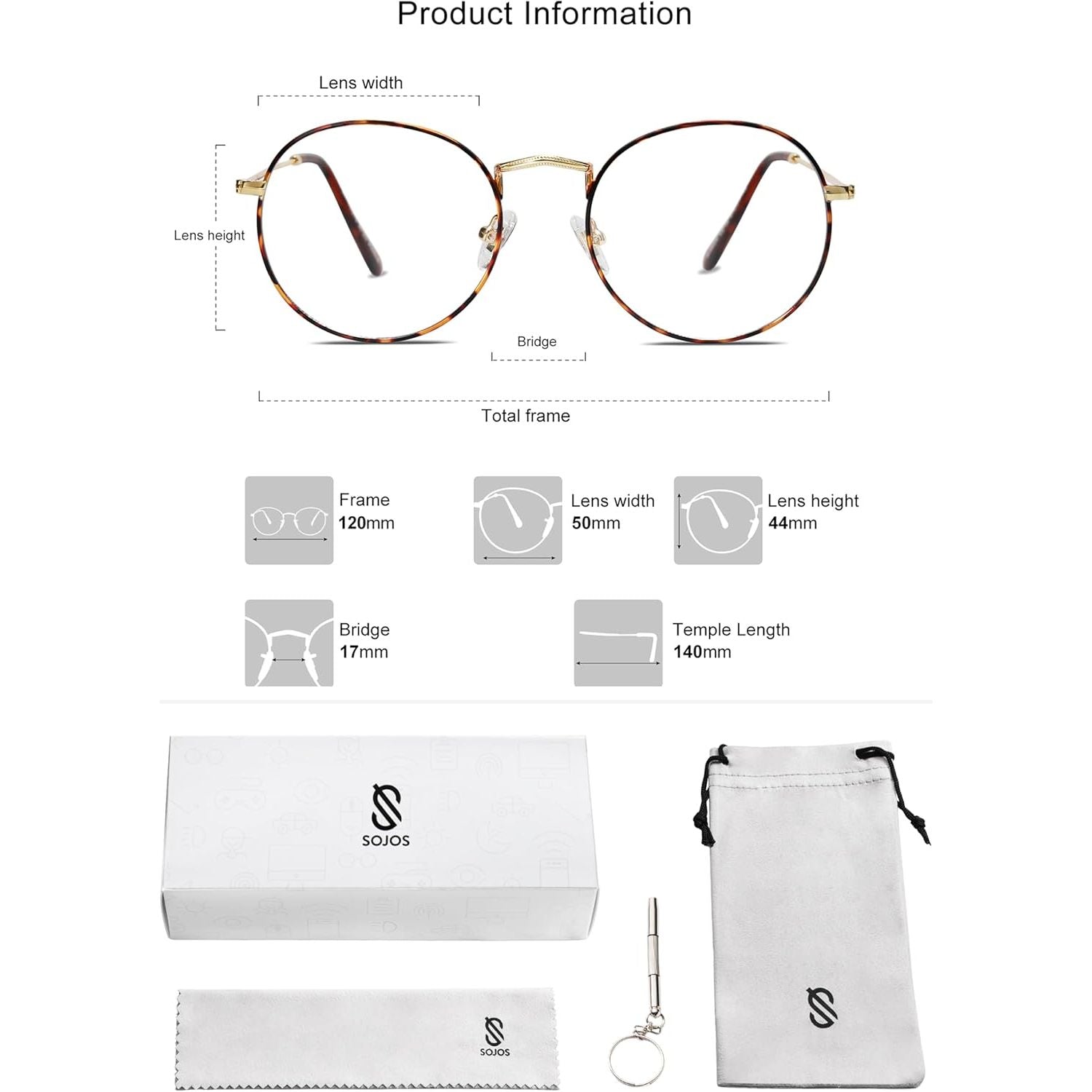 Buy now SOJOS Blue Light Blocking Computer Glasses Round Eyewear Anti Blue Light Lens Preppy Chic SJ5024B at indiglob india