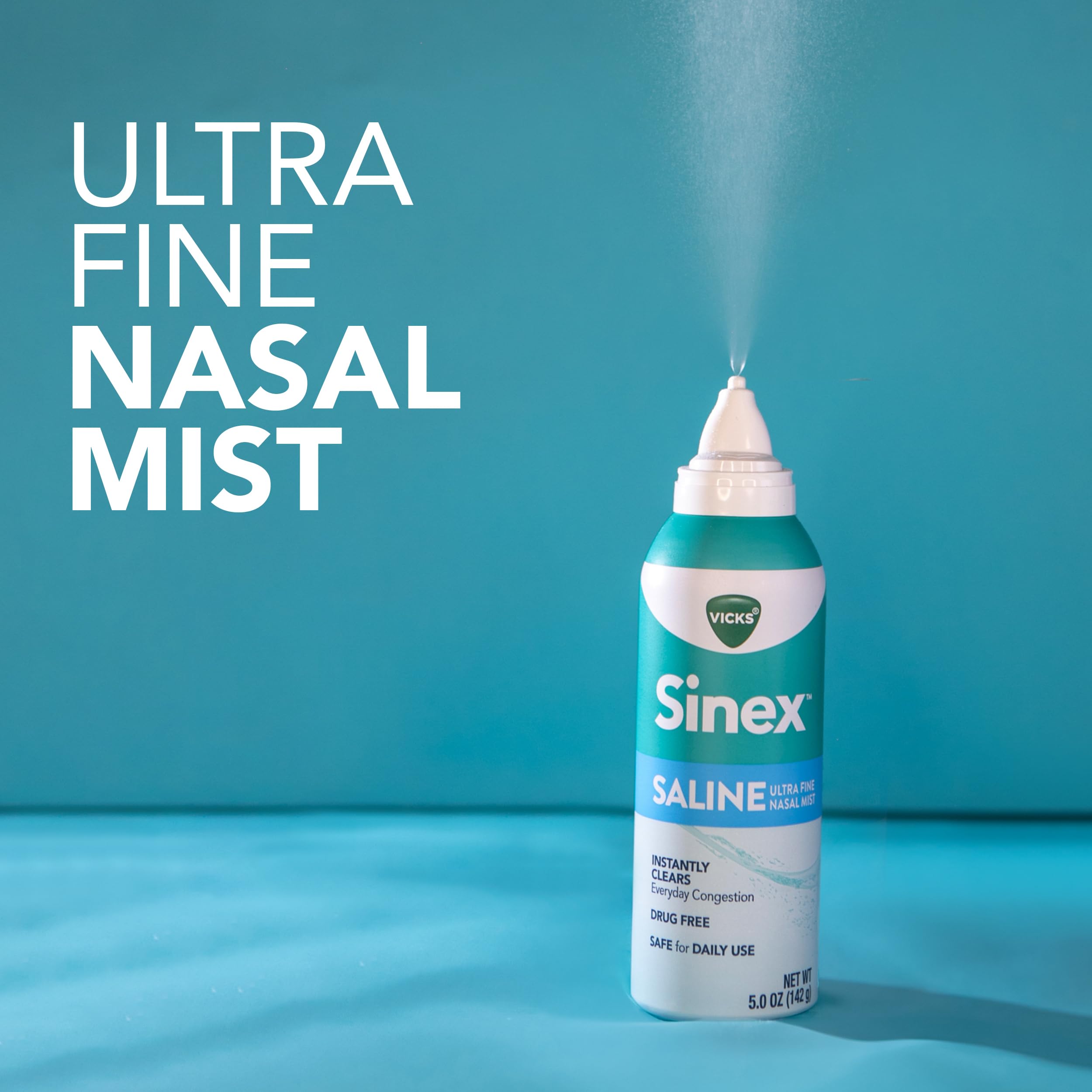Buy now Vicks Sinex SALINE Nasal Spray, Drug Free Ultra Fine Mist, Clear Everyday Sinus Congestion Fast, Clear Mucus from a Cold or Allergy, Daily Use 5.0 fl oz x 2 at indiglob india