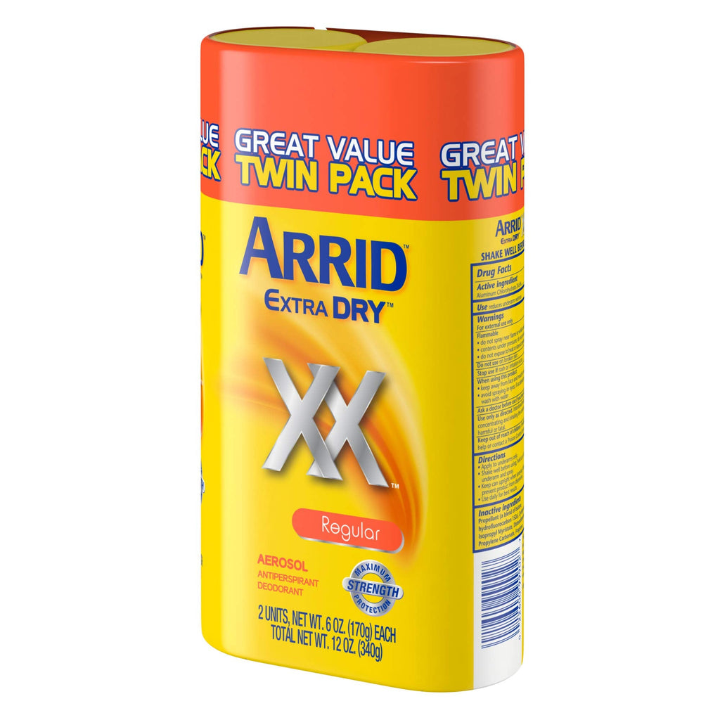 Buy now Arrid XX Extra Dry Antiperspirant Deodorant, Regular, Twin Pack (two 6oz. cans) Packaging May Vary at indiglob india