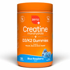 Zena Nutrition Creatine Gummies with D3 & K2, Creatine Monohydrate for Men and Women, Supports Bone, Muscle, & Cognitive Health, Gummy Workout Supplement, Blue Raspberry Flavor, 120ct, 30 Servings