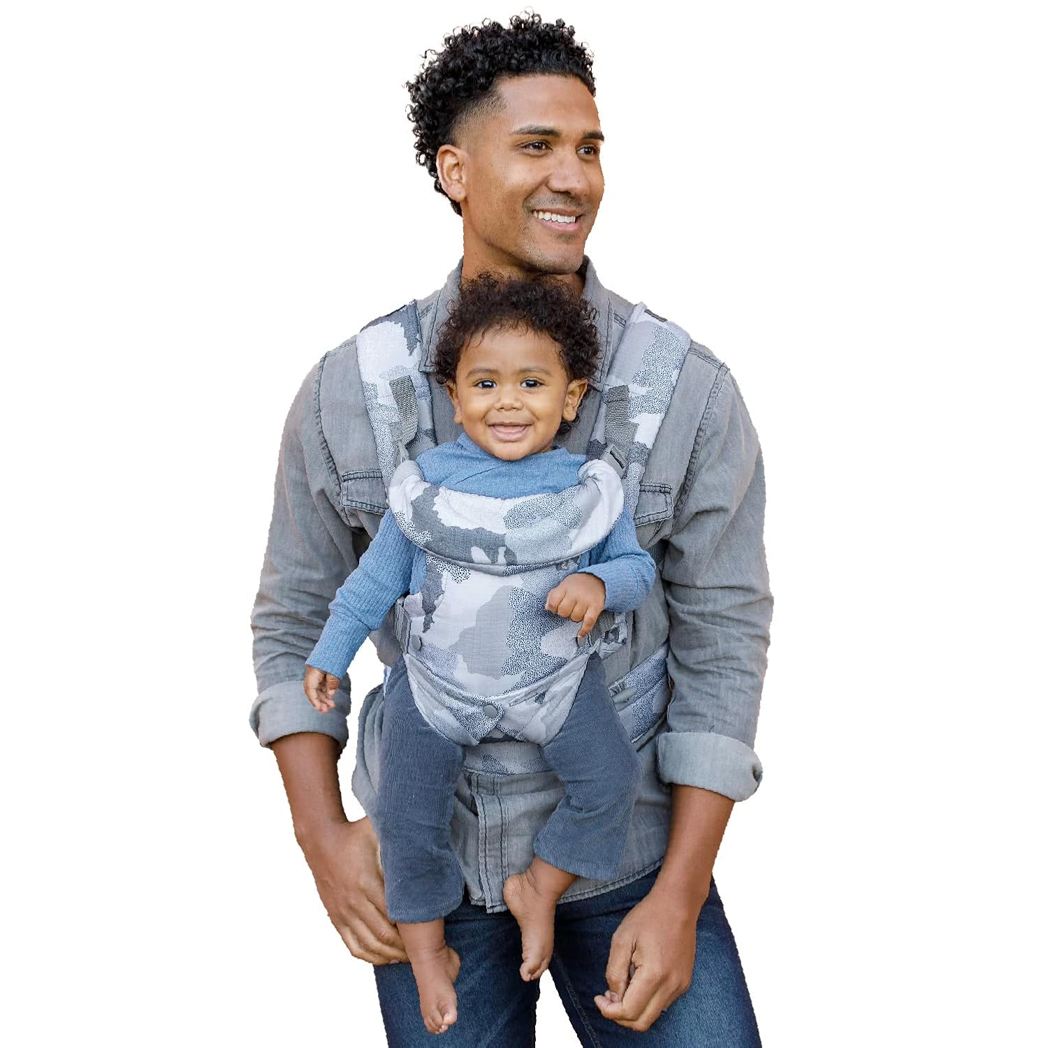 Buy now Infantino Flip 4-in-1 Convertible Baby Carrier, Adjustable, Ergonomic Babywearing, Registry Essential, Baby Carrier for Newborn to Toddler, Gray Camo at indiglob india