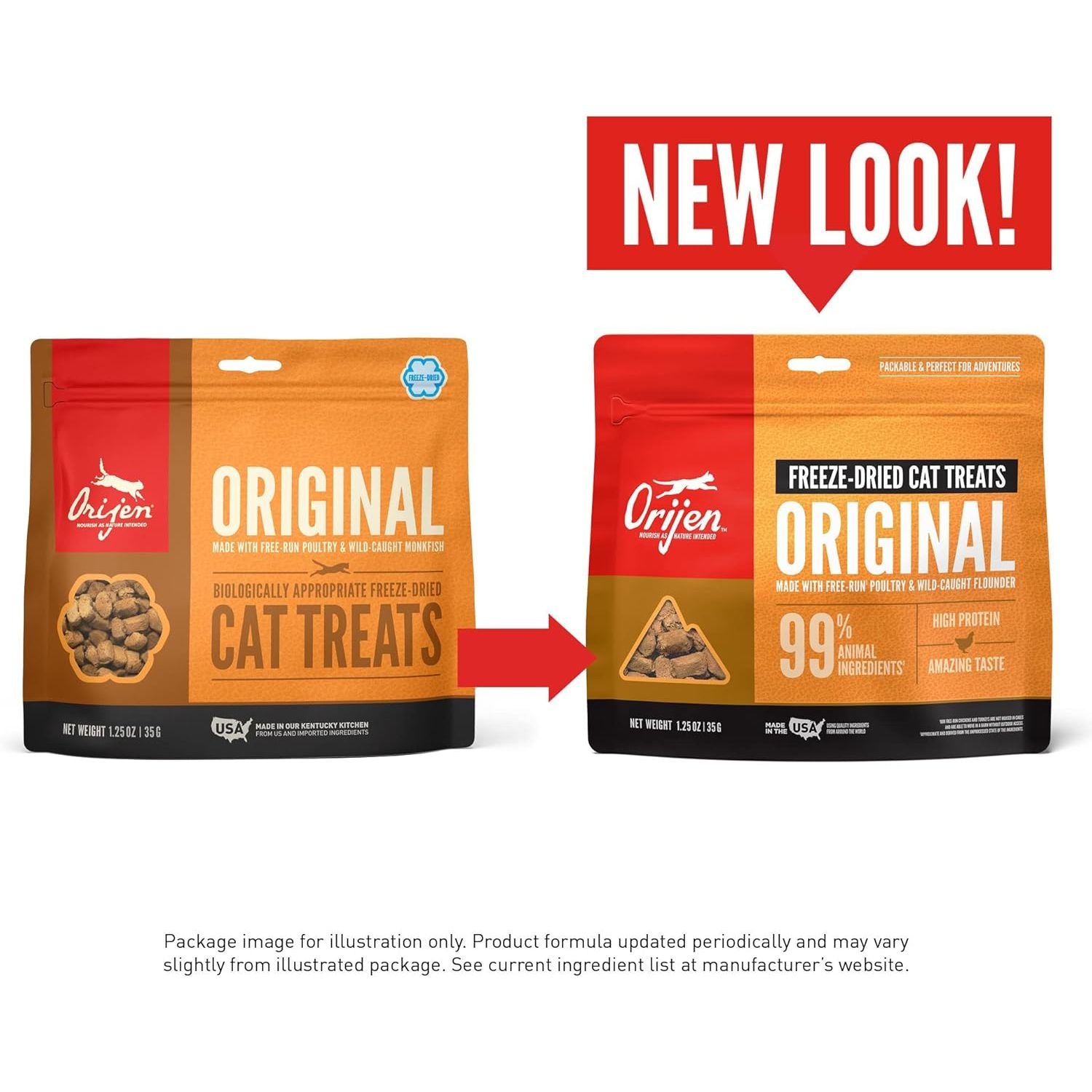 Buy now ORIJEN Freeze Dried Cat Treats Grain Free High Protein Raw Animal Ingredients Original 1.25oz Bag at indiglob india
