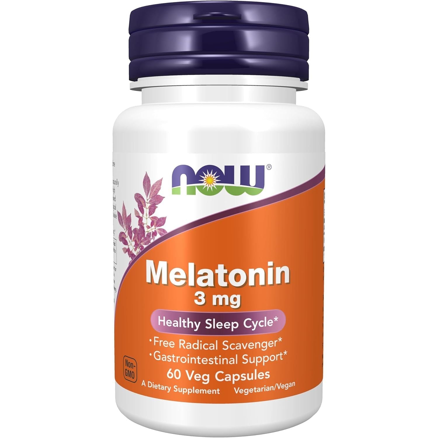 Buy now NOW Foods Supplements, Melatonin 3 mg, Free Radical Scavenger*, Healthy Sleep Cycle*, 180 Veg Capsules 60 Count (Pack of 1) at indiglob india