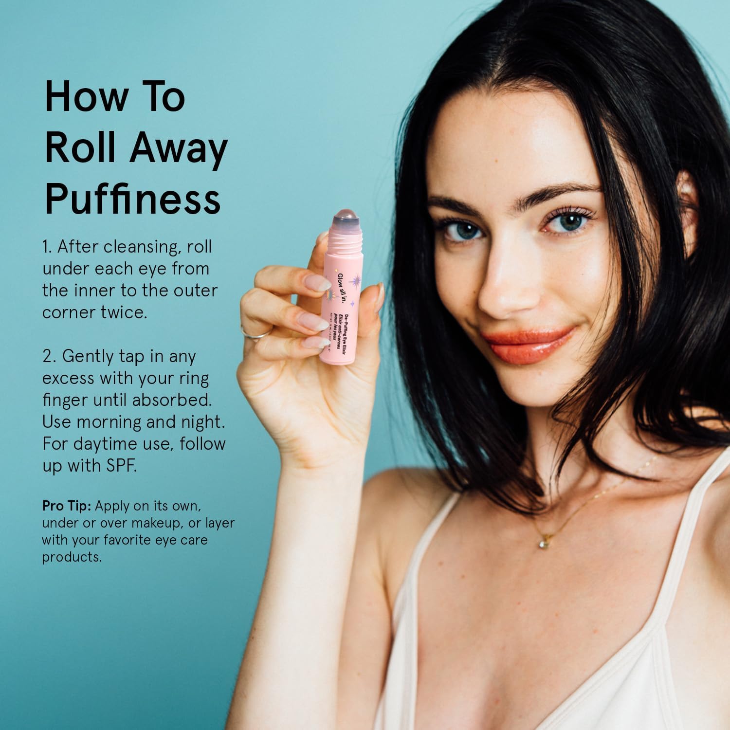 grace & stella Award Winning Under Eye Brightener Roller | Travel Size Toiletries - Retinol & Caffeine Eye Serum for Puffiness, Dark Circles, Wrinkles -Vegan Skincare (15ml / 0.51floz)