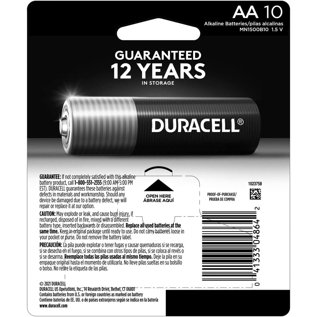 Buy now Duracell Coppertop AA Batteries with Power Boost Ingredients, 10 Count Pack Double A Battery with Long-lasting Power, Alkaline AA Battery for Household and Office Devices at indiglob india