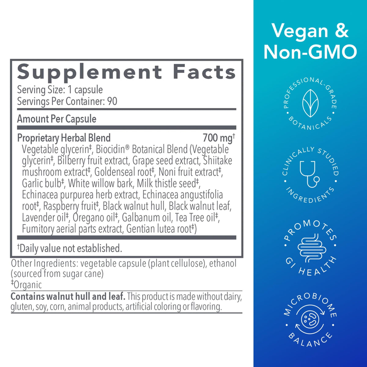 Biocidin Broad-Spectrum Capsules for Microbiome Balance, 90 Count