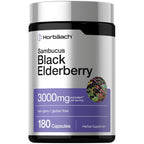 Horbäach Black Elderberry | 180 Capsules | Sambucus Extract Supplement | Non-GMO & Gluten Free