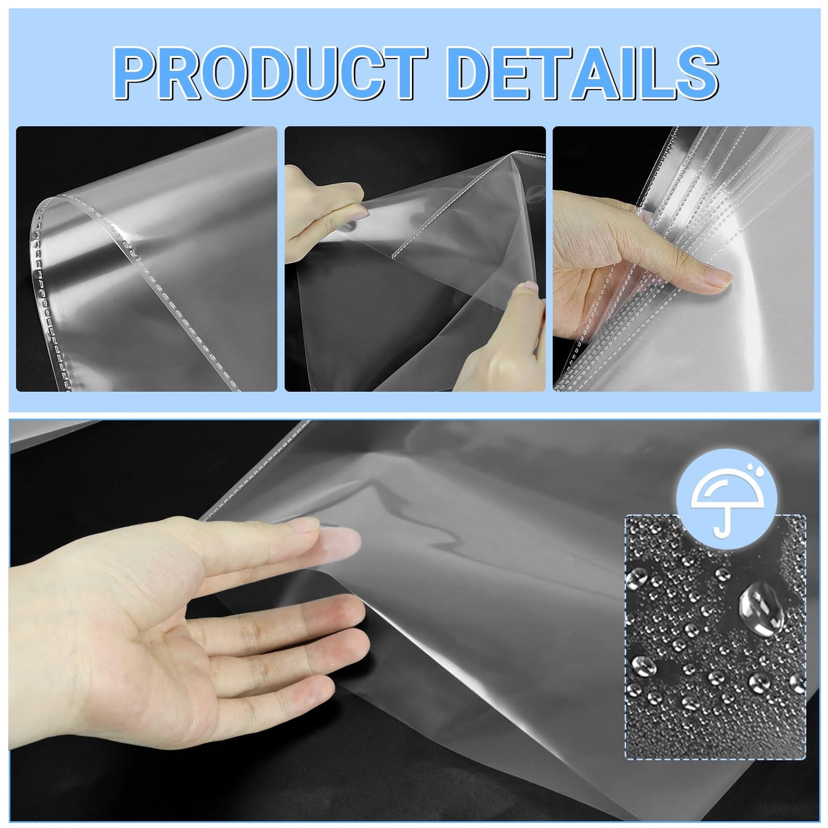 VOKOY 30 Pack No Holes Sheet Protectors, 8.5" x 11", Letter Size Heavy Duty Clear View Page Sleeves Protectors, Clear Paper Document Artwork Protectors