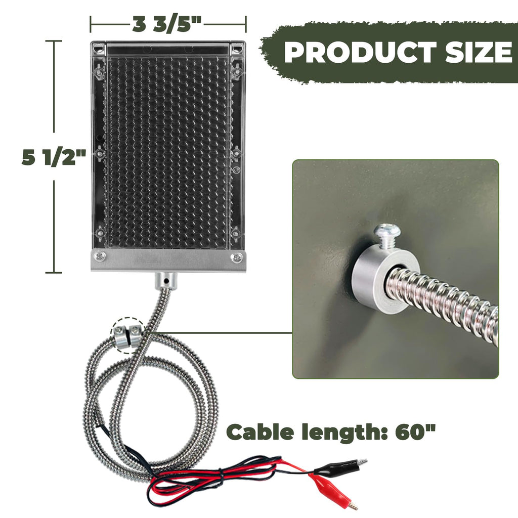 Highwild 6V Solar Panel Charger for Deer Feeder Battery, Waterproof Game Feeder Battery Maintainer with Alligator Clips and Mounting Bracket