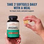 Live Conscious OmegaWell Omega 3 Fish Oil - 2000mg Capsules: Heart, Brain, & Joint Support - 800 mg EPA 600 mg DHA - Sustainably Sourced - Softgels - 30 Day Supply
