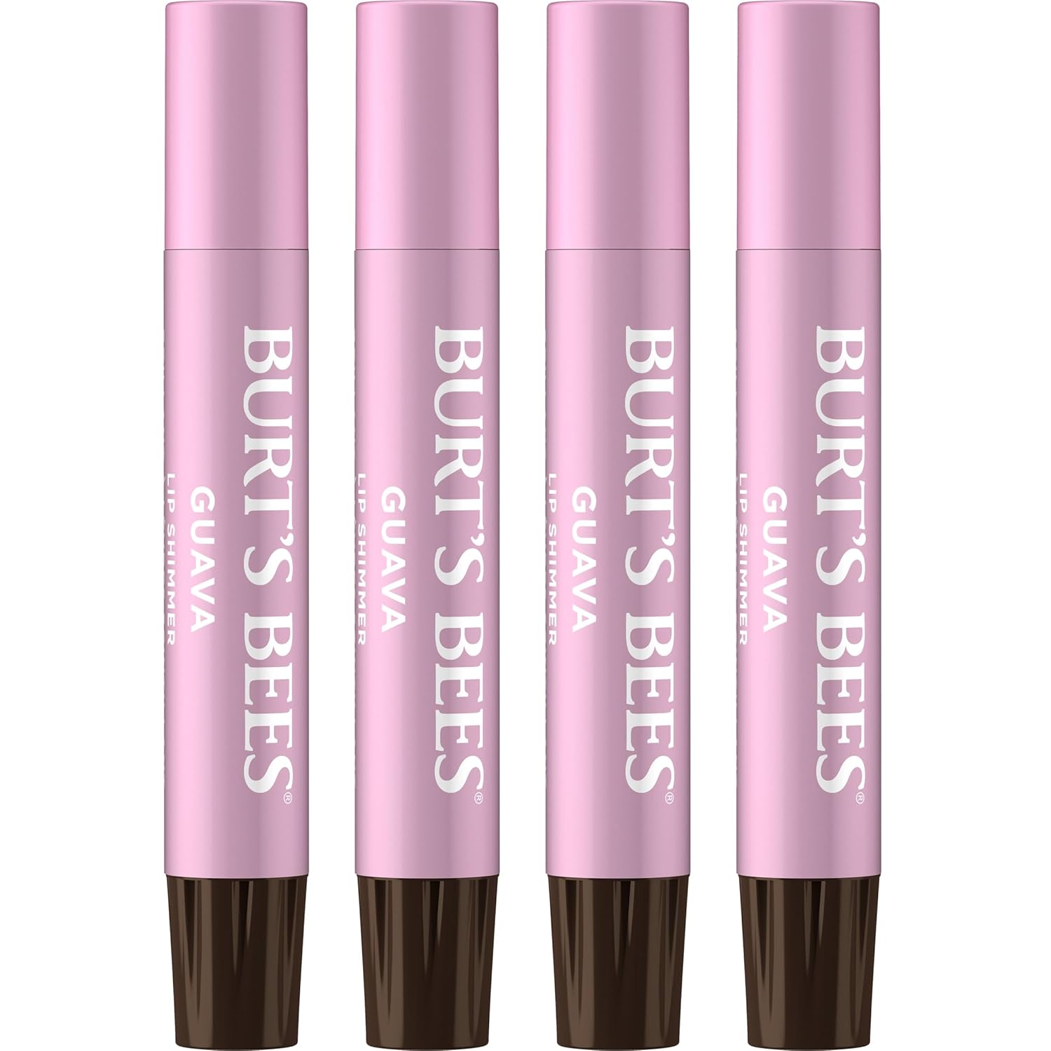 Buy now Burt's Bees Shimmer Lip Tint Set, Tinted Lip Balm Stick, Moisturizing for All Day Hydration with Natural Origin Glowy Pigmented Finish & Buildable Color, Guava (4-Pack) at indiglob india