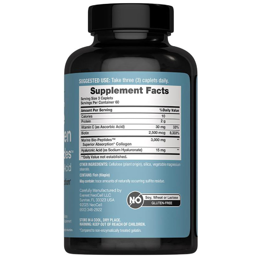 NeoCell Marine Collagen Peptides Supplement | 180 Caplets