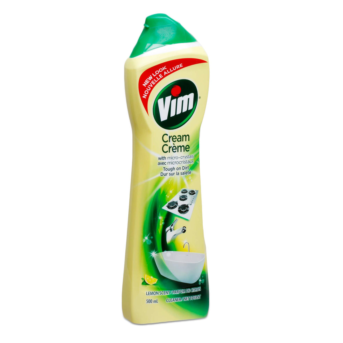 Vim (Cif) Cream Multi Purpose Cleaner with Micro Crystals, Lemon Scent - 16.9 Fl Oz / 500 mL x 2 Pack