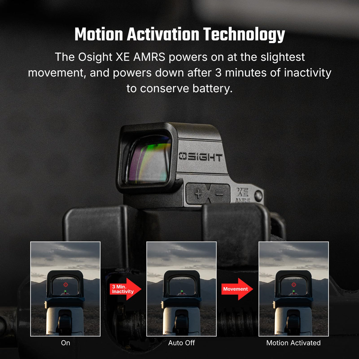 OSIGHT XE AMRS Enclosed Red Dot Sight, 2/6 & 32 MOA Multi-Reticle