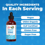 MaryRuth's Organic Liquid Zinc Supplement, Immune Support, Antioxidant, 4oz | Immune Support, Skin Health, Antioxidant, Cellular Metabolism, Zinc Sulfate