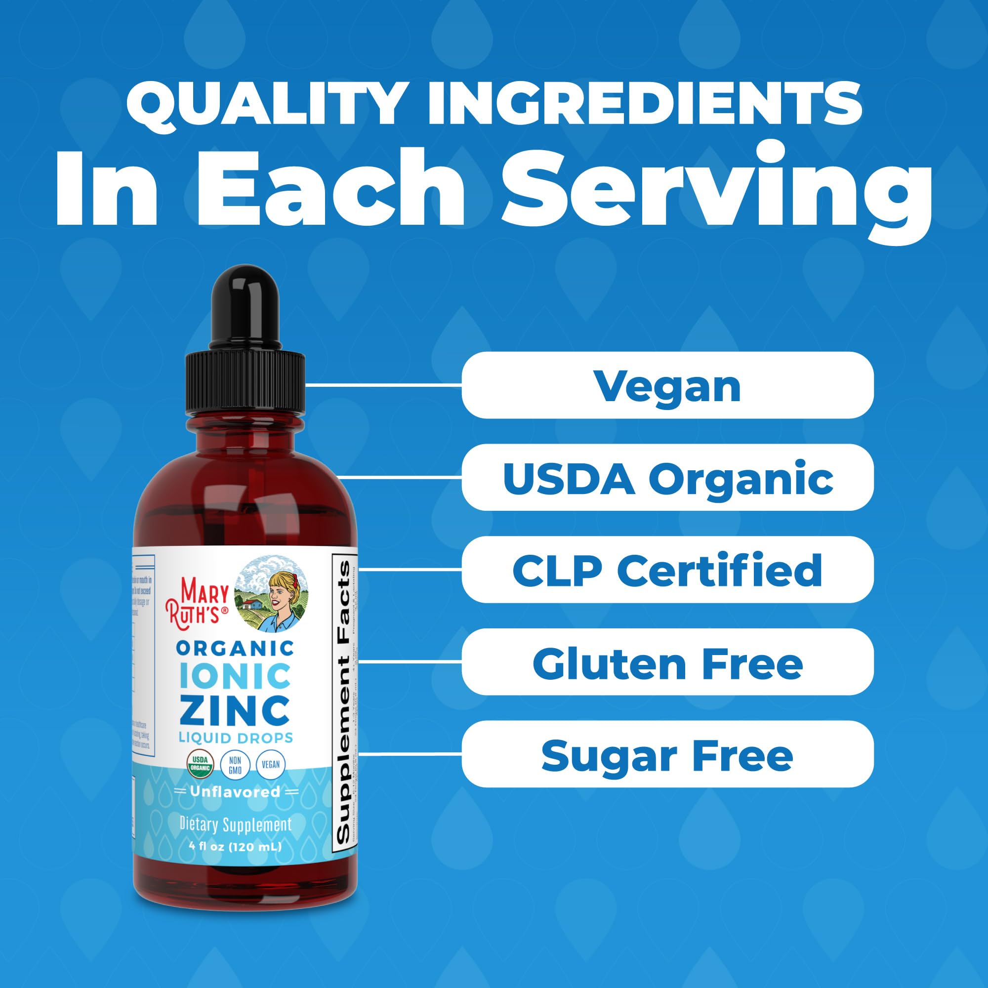 MaryRuth's Organic Liquid Zinc Supplement, Immune Support, Antioxidant, 4oz | Immune Support, Skin Health, Antioxidant, Cellular Metabolism, Zinc Sulfate