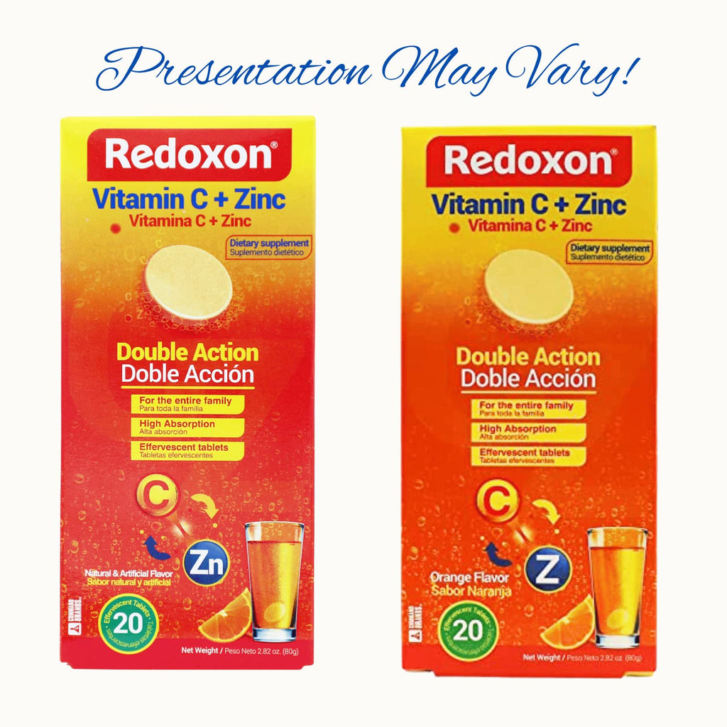 Redoxon Vitamin C + Zinc, Effervescent Tablets of Vitamin C and Zinc, Helps Support Your Immune System, Orange Flavor, 20 Effervescent Tablets, 2.82 Oz Box, (Pack of 4)