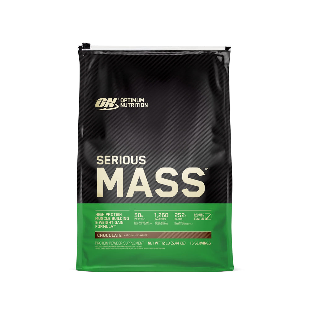Buy now Optimum Nutrition Serious Mass, Weight Gainer Protein Powder, Mass Gainer, Vitamin C and Zinc for Immune Support, Creatine, Chocolate, 12 Pound (Packaging May Vary) at indiglob india
